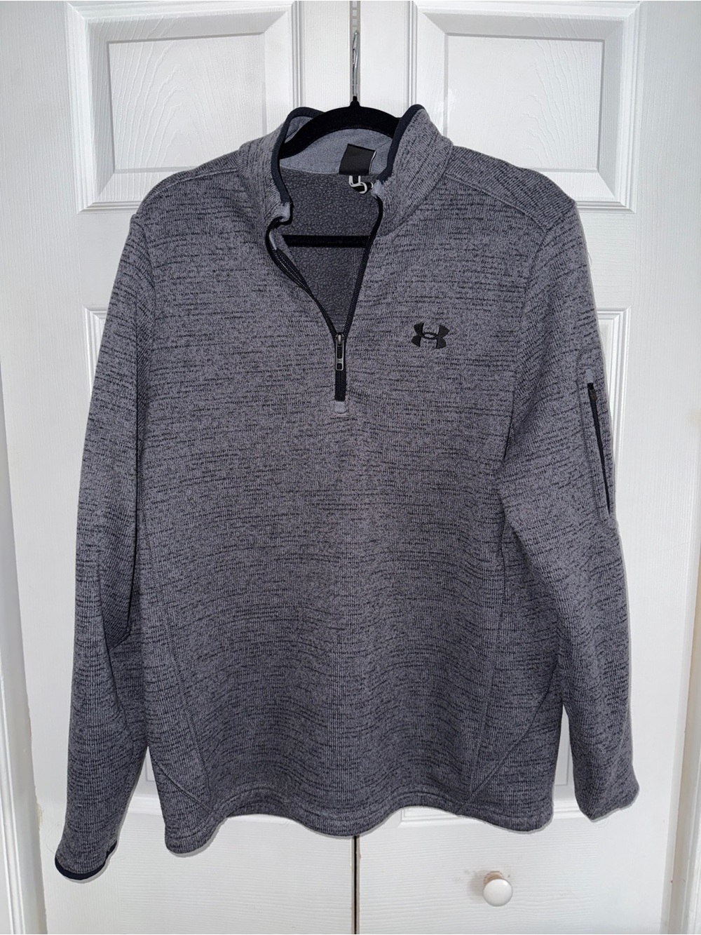 Under Armour Heather Gray Fleece Quarter-Zip Pullover